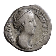 Denarius - Faustina the Elder DEDICATIO AEDIS obverse image