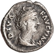Denarius - Faustina the Elder IVNO; Juno obverse image
