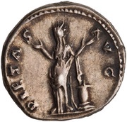 Denarius - Faustina the Elder PIETAS AVG; Pietas, Rome, 141 reverse image