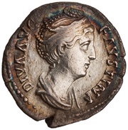 Denarius - Faustina the Elder PIETAS AVG; Pietas obverse image