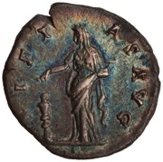 Denarius - Faustina the Elder PIETAS AVG; Pietas, Rome, 141 reverse image