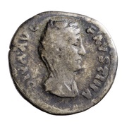 Denarius - Faustina the Elder PIETAS AVG; Pietas obverse image