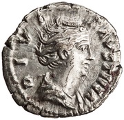 Denarius - Faustina the Elder VESTA; Vesta obverse image
