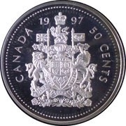 50 Cents - Elizabeth II 3rd portrait; Silver Proof Issue, Canada, 1997-2003 reverse image