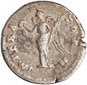 Denarius - Antoninus Pius IMPERATOR II; Victory, Rome, 143-144 reverse image