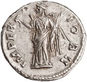 Denarius - Antoninus Pius IMPERATOR II; Victory, Rome, 143-144 reverse image