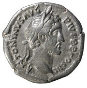 Denarius - Antoninus Pius IMPERATOR II; Victory obverse image