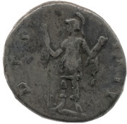 Denarius - Antoninus Pius DES IIII; Virtus, Rome, 143-144 reverse image