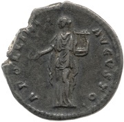 Denarius - Antoninus Pius APOLLINI AVGVSTO; Apollo, Rome, 145-161 reverse image