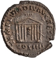 Denarius - Antoninus Pius TEMPLVM DIV AVG REST COS IIII, Rome, 145-161 reverse image