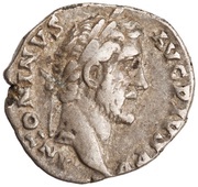Denarius - Antoninus Pius TR POT COS IIII; Virtus obverse image
