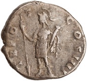 Denarius - Antoninus Pius TR POT COS IIII; Virtus, Rome, 145-161 reverse image