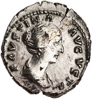 Denarius - Faustina the Younger AVGVSTI PII FIL; Venus and Victory obverse image