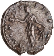 Denarius - Faustina the Younger AVGVSTI PII FIL; Spes, Rome, 145-161 reverse image