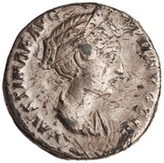 Denarius - Faustina the Younger LAETITIAE PVBLICAE; Laetitia obverse image