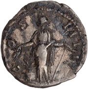 Denarius - Antoninus Pius COS IIII; Annona, Rome, 147-148 reverse image