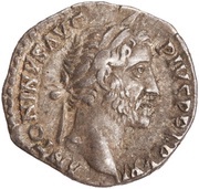Denarius - Antoninus Pius COS IIII; Salus obverse image