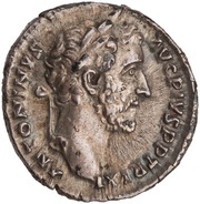 Denarius - Antoninus Pius PRIMI DECEN COS IIII obverse image