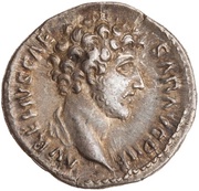 Denarius - Marcus Aurelius TR POT II COS II; Minerva obverse image