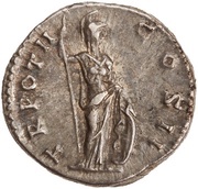 Denarius - Marcus Aurelius TR POT II COS II; Minerva, Rome, 147-148 reverse image