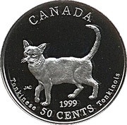 50 Cents - Elizabeth II Tonkinese, Canada, 1999 reverse image