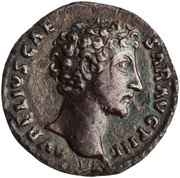 Denarius - Marcus Aurelius TR POT III COS II; Minerva obverse image
