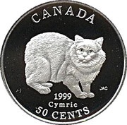 50 Cents - Elizabeth II Cymric, Canada, 1999 reverse image