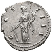 Denarius - Antoninus Pius COS IIII; Fortuna, Rome, 150-151 reverse image