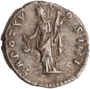 Denarius - Antoninus Pius COS IIII; Vesta, Rome, 151-152 reverse image