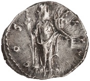 Denarius - Antoninus Pius COS IIII; Fortuna, Rome, 151-152 reverse image