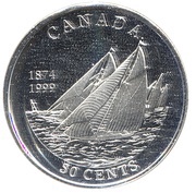 50 Cents - Elizabeth II First International Yacht Race, Canada, 1999 reverse image