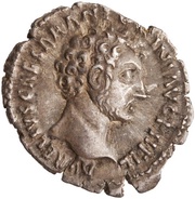Denarius - Marcus Aurelius CLEM; Clementia obverse image