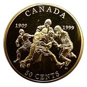 50 Cents - Elizabeth II Grey Cup, Canada, 1999 reverse image