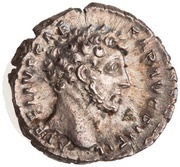 Denarius - Marcus Aurelius TR POT VII COS II; Genius obverse image