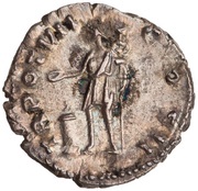Denarius - Marcus Aurelius TR POT VII COS II; Genius, Rome, 152-153 reverse image
