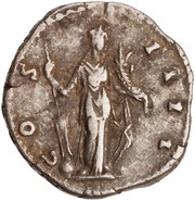 Denarius - Antoninus Pius COS IIII; Fortuna, Rome, 153-154 reverse image
