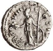 Denarius - Marcus Aurelius TR POT VIIII COS II; Minerva, Rome, 154-155 reverse image