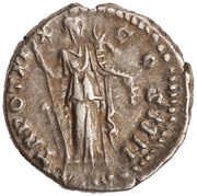 Denarius - Antoninus Pius TR POT XIX COS IIII; Fortuna, Rome, 155-156 reverse image