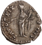 Denarius - Antoninus Pius TR POT XIX COS IIII; Pax, Rome, 155-156 reverse image