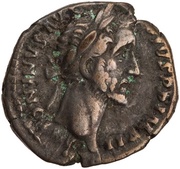 Denarius - Antoninus Pius TR POT XIX COS IIII; Salus obverse image