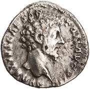 Denarius - Marcus Aurelius TR POT X COS II; Aequitas obverse image