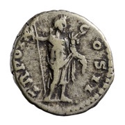 Denarius - Marcus Aurelius TR POT X COS II; Genius, Rome, 155-156 reverse image