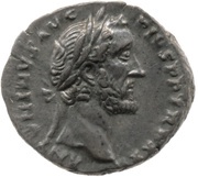 Denarius - Antoninus Pius FORTVNA OBSEQVENS COS IIII; Fortuna obverse image