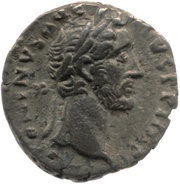 Denarius - Antoninus Pius TR POT XXI COS IIII; Roma obverse image