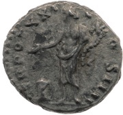 Denarius - Antoninus Pius TR POT XXI COS IIII; Genius, Rome, 157-158 reverse image