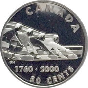 50 Cents - Elizabeth II Curling, Canada, 2000 reverse image