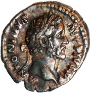 Denarius - Antoninus Pius VOTA SOL DEC II COS IIII obverse image