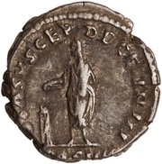 Denarius - Antoninus Pius VOTA SVSCEP DECENN III COS IIII, Rome, 158-159 reverse image