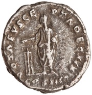 Denarius - Antoninus Pius VOTA SVSCEPTA DECEN III COS IIII, Rome, 158-159 reverse image