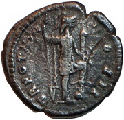 Denarius - Marcus Aurelius TR POT XIII COS II; Virtus, Rome, 158-159 reverse image